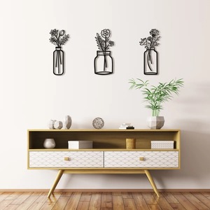 Tenture murale design en métal pour la maison, panneau artistique moderne et élégant, salon, chambre à coucher, bureau, accent mural - Product Image 4