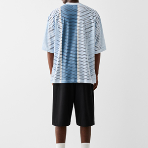 Camisetas de Malla de Algodón 100% de Alta Calidad para Hombre, Camiseta de Malla de Color Sólido para Verano, Producto de Moda, Camiseta de Malla - Product Image 2