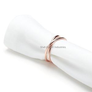 Rond de serviette rond mince en fil de métal plaqué argent adapté à la maison et au porte-serviettes de décoration de table de mariage - Product Image 4