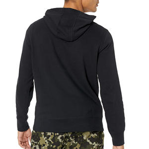 Free Sample Men Winter Hoodie <b>Black</b> Set Sweatshirt 100% Cotton <b>Fleece</b> Regular Fit Long Sleeve Printed Pullover Wholesale - Product Image 3