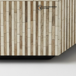 โต๊ะกาแฟไม้ฝังกระดูกสั่งทำพิเศษ ทนทาน ทันสมัย งานฝีมือ รูปทรงกลมและหกเหลี่ยม เฟอร์นิเจอร์ห้องนั่งเล่นสุดหรู ผู้ส่งออก - Product Image 2