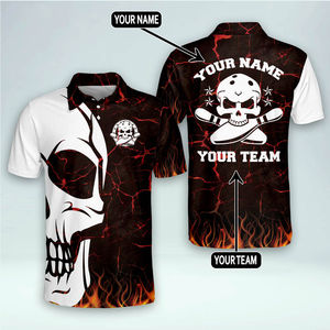 <b>Bowling</b> Polo <b>Shirt</b> Premium Quality Knitted Sporty Print Sublimation Custom <b>Men's</b> Quick Dry Waterproof 100% Polyester Custom - Product Image 6