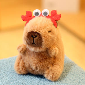 Llavero de peluche de capibara con disfraces: mochila, comida, <span class=keywords><strong>hamburguesa</strong></span>, patatas fritas, <span class=keywords><strong>pirata</strong></span>, chef, croissant, abeja, capibara de peluche, juguete de peluche - Product Image 6