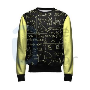 Fit Casual Pullover Cuello redondo Streetwear Sudadera personalizada Diseño de matemáticas de gran tamaño Conjunto de camisetas de manga larga de algodón Fabricante OEM - Product Image 1