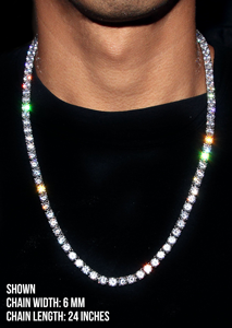 Corte brillante 6mm 10K 14K 18K oro VVS diamante Natural tachonado collar de cadena de tenis para moda de lujo Unisex DE LA India - Product Image 5