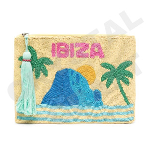 Pochette à monnaie IBIZA Portefeuille personnalisé en perles de rocaille Beau cadeau de maman-Design de coeurs pour filles - Product Image 1