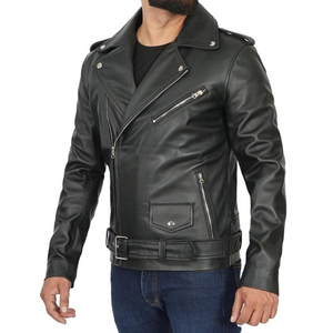 Nouvelle veste de moto en cuir véritable de taille américaine avec broderie de diamants et lettres, 100% cuir d'agneau européen antique à l'avant - Product Image 1