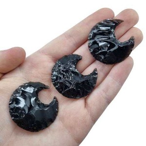 หัวลูกศรพระจันทร์เสี้ยวออบซิเดียนสีดำซึ่งเป็นที่ต้องการสูงสำหรับการทำความสะอาดพลังงานและการรักษาทางจิตวิญญาณทั่วโลก - Product Image 2