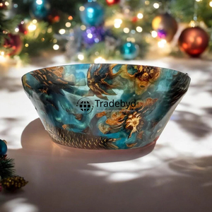 Elegante plato de fruta decorativo hecho a mano, cuenco de resina para comedor y decoración del hogar, centro de mesa de Tradebyd - Product Image 6