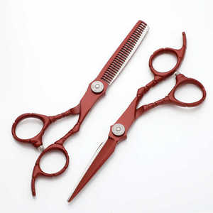 Juego de tijeras de peluquería de hoja recta de acero inoxidable Juego de tijeras de 2 piezas - Product Image 6