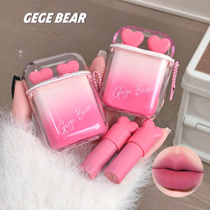 Gege Bear Lip Glaze Bisexual Baru Grosir, Tekstur Matte Ringan Seperti Air, Tahan Lama, Krim Mineral, Makeup Portabel untuk Perjalanan dengan Label - Product Image 5