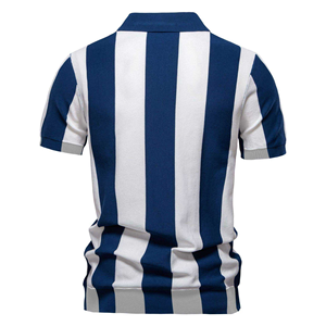 Nueva media cremallera para punto de manga corta sólido de alta calidad Anti-Pilling Spandex/algodón comercio transfronterizo hombres para camisa - Product Image 3