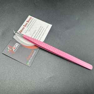 Pinzas japonesas de extensión de pestañas con logotipo personalizado, agarre de diamante de acero inoxidable, pinzas de pestañas de aislamiento de 45 grados de largo - Product Image 1