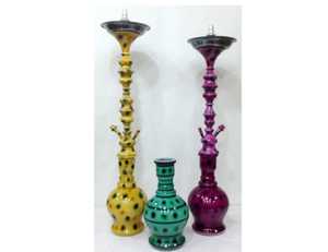 Narguilés Farida égyptiens de luxe en acier inoxydable de qualité avec technique de laque - Product Image 4