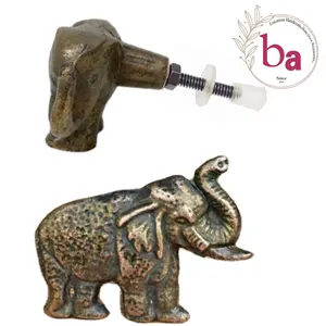 Elephant Animal Furniture antique brass cast iron door drawer cabinet knobs & pull handle [ABK 81]