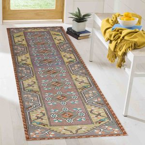 Tapis imprimé floral bohème : Tapis bohèmes élégants pour la décoration de bureau et de chambre d'enfant, tapis en velours - Product Image 1