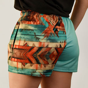 Venta al por mayor de pantalones cortos de rugby para mujer de dos tonos de poliéster con logotipo personalizado con bolsillo lateral pantalones cortos de rugby de doble costura - Product Image 4