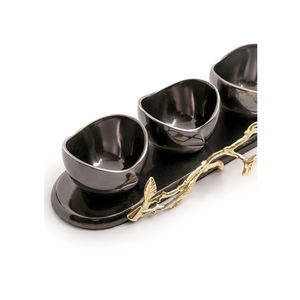 Bougeoir en métal à branches dorées avec double verre votives Base en marbre Pièce maîtresse moderne Décor de table élégant Accent de luxe - Product Image 5