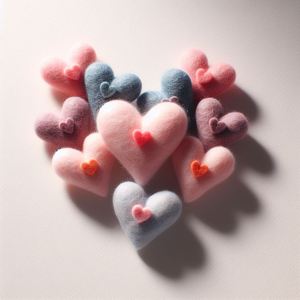 Adorno de corazón de fieltro caprichoso hecho a mano, figurita navideña suave en forma de corazón para espacios encantadores - Product Image 6