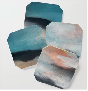 Posavasos cuadrados hechos a mano en acrílico transparente con diseño impreso personalizado perfecto para almohadillas de mesa de café y bebidas de cocina - Product Image 1