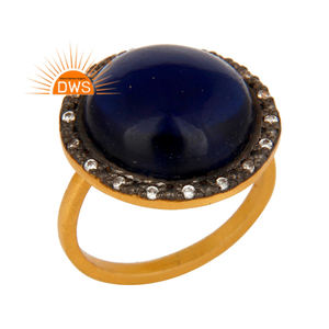 แหวนหินอัญมณี18K ชุบทอง18K ที่เป็นของขวัญสำหรับผู้หญิง - Product Image 1