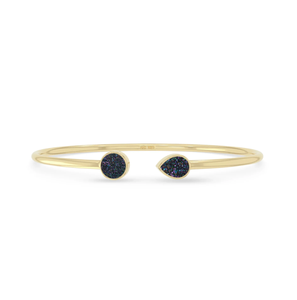 Pulsera Ajustable de Alta Gama con Baño de Oro de 18K, Diseño Multidruzy en Espiral, Engaste de Cabujón en Forma de Pera, Joyería Unisex de Moda - Product Image 3
