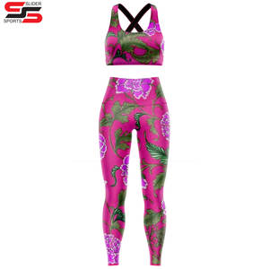 2026 nouvelle impression personnalisée 2 pièces ensemble Yoga vêtements femmes sport soutien-gorge pantalons de course Leggings Fitness vêtements de sport costume - Product Image 5