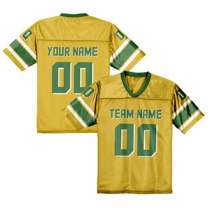 Maillot de football américain personnalisé pour enfants adultes numéro de nom d'équipe personnalisé vert chemise athlétique respirante grande taille - Product Image 4