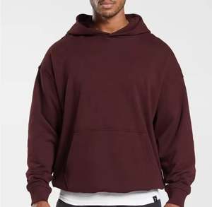 Personalizado de alta calidad 300 Gsm algodón francés Terry Sudadera con capucha de gran tamaño para los hombres de lana gruesa gota hombro bordado liso invierno - Product Image 5