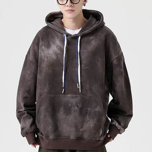 Sudadera con capucha recortada de gran tamaño de algodón 100% Unisex, ropa de calle bordada y en relieve de alta calidad para hombres, Sudadera con capucha lavada de temporada de invierno - Product Image 6