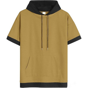 Sudadera con Capucha Extra Grande para Hombre, Gris con Ribete Negro, Bolsillo, Estilo Casual para Otoño - Product Image 4