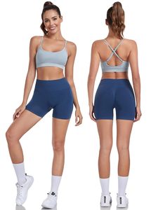 2024 nouveaux ensembles de Yoga pour femmes imprimé soutien-gorge et Shorts de sport 2 pièces côtelé Yoga costume Gym Fitness costume vêtements d'entraînement - Product Image 2