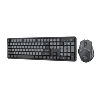 Porodo Gaming Wireless Keyboard Mouse Set 2.4GHz 1600 DPI Hitam & Abu-abu Penyangga Pergelangan Tangan Desain Ergonomis