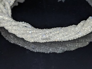 ลูกปัดพลอยมูนสโตน AAA + 12นิ้วทำมือยาว3เส้น4มม. ลูกปัดหินสีฉูดฉาดสีฟ้าธรรมชาติ - Product Image 4