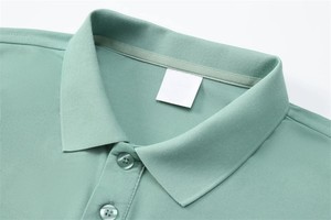 Polo de verano para hombre 2025, Top de negocios informal de manga corta de seda helada de Color puro con diseño Simple - Product Image 3