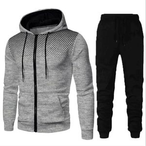 Conjunto personalizado de 2 piezas para hombre, nuevo deporte al aire libre, conjunto informal de Sudadera con capucha resistente, chándal de poliéster y algodón - Product Image 6