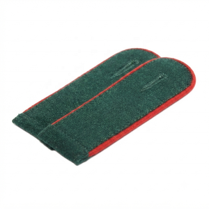 Fournisseur OEM ODM personnalisé : Épaulette en tissu vert bouteille avec passepoil rouge, accessoire d'uniforme - Product Image 2