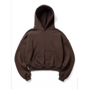 Z25 Athletic Cropped Hoodie Mocha Brown 530GSM Organic Jersey Fleece-<b>back</b> XS-XXS 3D Embroidery Screen Printed Solid Lightweight - Product Image 3