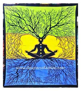 Nouvelle tapisserie BRUSH NEW YOGA TREE PRINT, imprimée numériquement, décoration murale, sur mesure, vente en gros, drap de lit en coton GC-TPDB-135. - Product Image 1