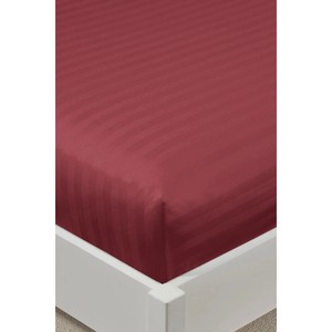 Varol 100% Cotton Satin Stripe <b>Bed</b> <b>Sheet</b> Set <b>Single</b> Fitted with 1 Pillowcase 30 cm Breathable Plain Style for Hospital Use - Product Image 5