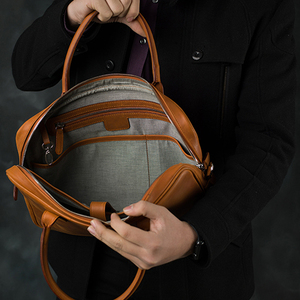 Sacs d'ordinateur portable décontractés en cuir véritable mince de luxe hommes 15 pouces affaires élégant bureau voyage léger de haute qualité Durable - Product Image 3