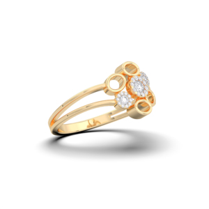 Bague en diamant taille ronde Moissanite de 0.17 carats E-F/VVS pavé en or massif 10K 14K 18K dimension élégante - Product Image 5