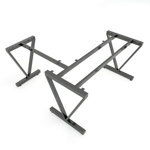 SFVC003-Minimalist Ergonomic V-Shaped Iron Leg High Quality Rubber Wood L-Shape <b>Corner</b> <b>Desk</b> - Product Image 3
