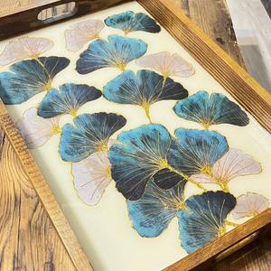 DECOR N UTILITY CRAFT Bandeja DE SERVICIO DE MADERA masiva hecha a mano Manijas de forma rectangular Logotipo personalizado Pintado marrón de alta calidad - Product Image 3