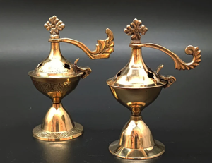 กระถางธูปโลหะสีเงินและสีทองสำหรับประดับงานแต่งงานและวันหยุด - Product Image 5