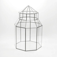 Terrarium Moderne en Verre Trempé de Grande Taille avec Cadre en Métal Noir pour Décoration Maison & Mariage – Écologique – Vente en Gros