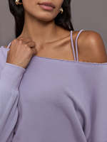 Sudadera de mujer con hombros descubiertos, de tela de rizo, bordada, de manga larga, transpirable, antiarrugas, sexy, para club, primavera