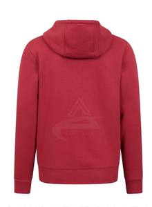 <b>Men's</b> Lightweight Hoodie Custom <b>Red</b> Cotton-Polyester Blend Borg <b>Fleece</b> Lining for Extra Warmth Comfortable for Winter - Product Image 3