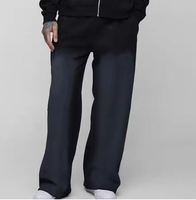 Vente en gros de vêtements de rue solides délavés à l'acide, ensemble de survêtement pour pantalon de survêtement, sweat à capuche zippé, respirant, équipement de jogging évasé 100% coton