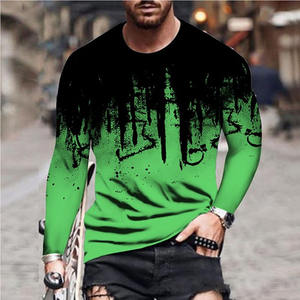 Haute qualité respirant 100% coton été t-shirt vêtements de sport à manches longues hommes réguliers gymnastique entraînement mode t-shirt - Product Image 1